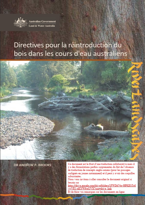 Couverture du document Directives pour la reintroduction du bois dans les cours d'eau australiens