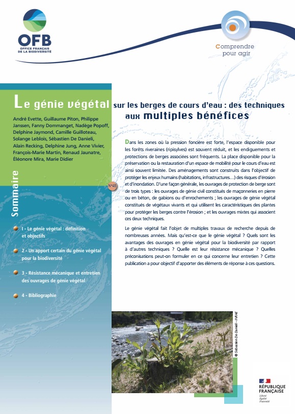 Couverture du document le génie végétal sur les berges de cours d'eau